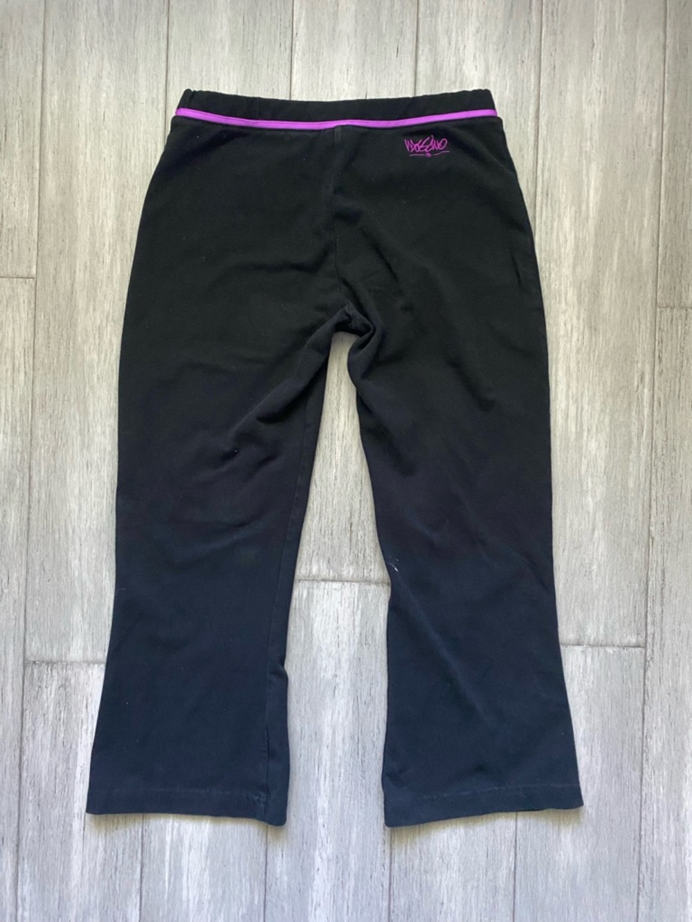 Mossimo Black Yoga Pants with Purple Waistband Accent Cotton Athletic Y2K 2000s - Picture 5 of 10
